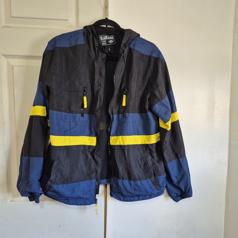 Black Jack Men's Windbreaker in Blue and Yellow